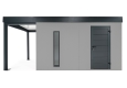 GARDEON® Gartenhaus mit Hörmann-Tür, Lichtband und überdachtem Bereich